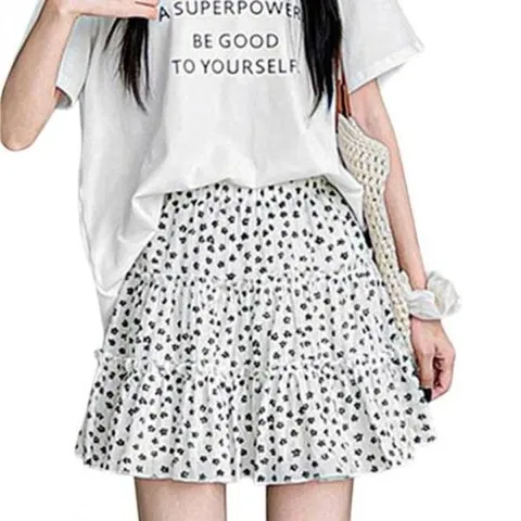플로랄 쉬폰 A라인 캉캉 프릴 여름 치마 속바지 포함