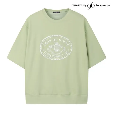 택가 59,000원 [나인식스뉴욕]무지 레터링 라운드넥 맨투맨 반팔 티셔츠 (NQ1LW004L0)