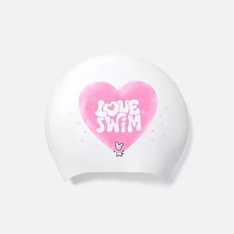 [배럴] 빅 하트 롱헤어 스윔 캡 화이트 (B6SUASC015WHT)