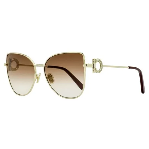 살바토레 페라가모 여성용 크리스탈 간치니 선글라스 SF296SR 703 골드/마룬 60mm 703