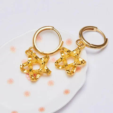 순금 24k 원터치 링 포인트 스타 별 여자 여성 귀걸이 3.75g