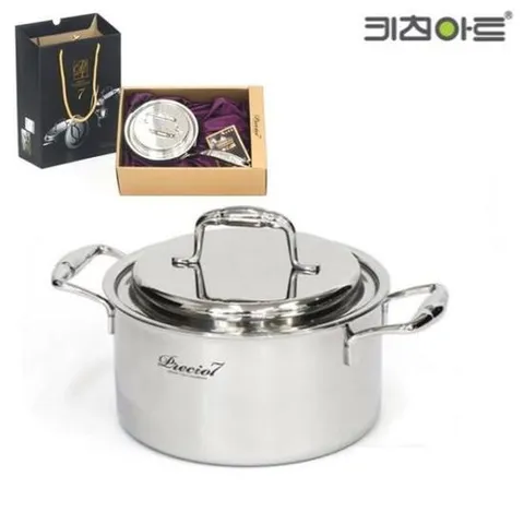 [키친] 키친아트 냄비 프레시오 통7중 18cm 양수냄비 304스텐