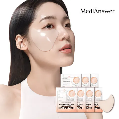 메디앤서 [ 71% OFF ] 촉촉한 탄력겔패치로_ 기미차단_리얼스킨핏 콜라겐 나노샷 기미패치 7박스 (정가 210,000원)