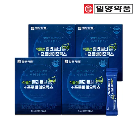 일양약품 식물성 멜라토닌 타트체리 프로바이오틱스 유산균 4박스