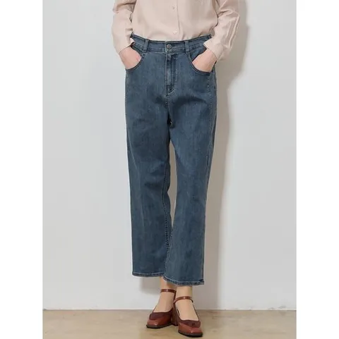 [바닐라비][바닐라비(BANILAB)] 루즈 테이퍼드핏 데님 팬츠 (택