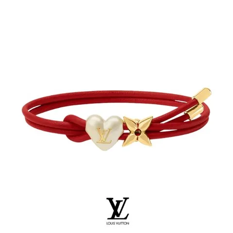 [관부가세포함] 루이비통 LV 블룸 펄 하트 브레이슬릿 팔찌 M4719Z (레드/골드) PD350
