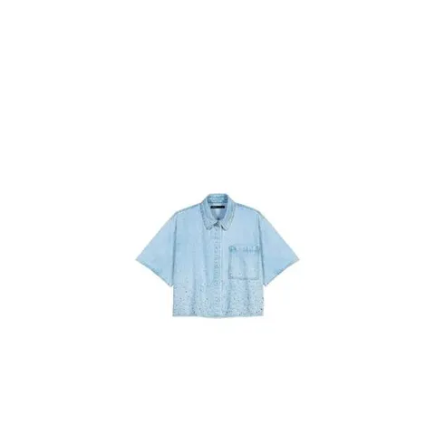 26 FW 마쥬 크롭 라인스톤 데님 셔츠 MFPCM00735 TP451074296