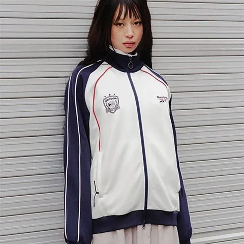 리복 남여공용 프리미어 저지 트랙 탑 - 화이트네이비 REJU6EZ25N2 384979