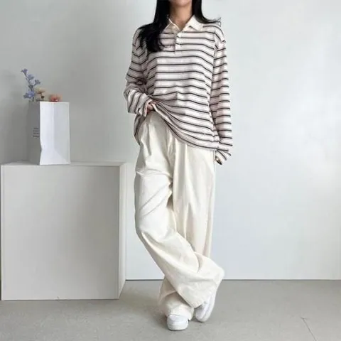 [옷은날개] 와이드 린넨 슬랙스 바지 팬츠 도비