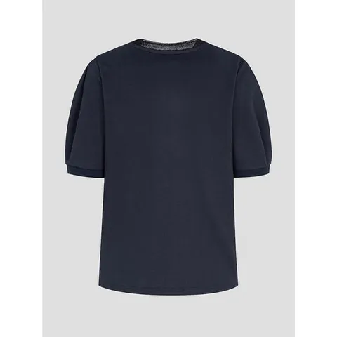 [빈폴레이디스]피케 반소매 볼륨 블라우스  네이비 (BF5642C01R)