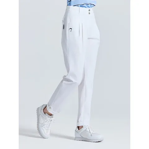 [챌린저]여성 투턱 턴업 테이퍼드핏 팬츠 화이트_CHF2WPT6671WH_