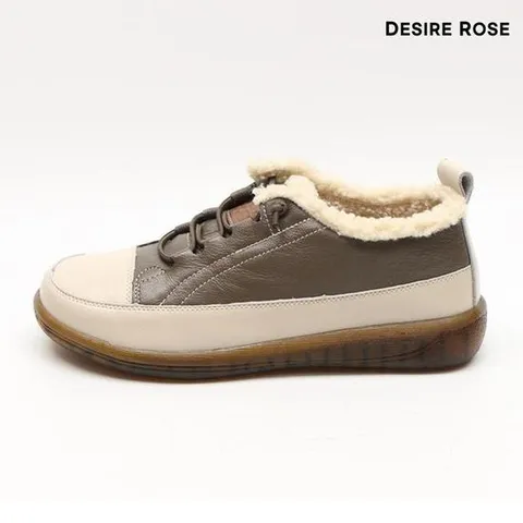 [디자이어로즈][디자이어로즈] 여자 소가죽 양털안감 밴딩스니커