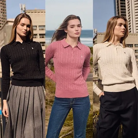 [USPA] 코튼 폴로 니트 여성(3종택1)