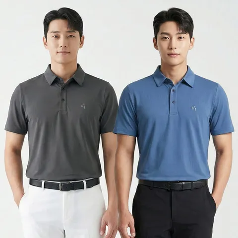 김영주골프 남성 아이스웨이브 기능성 골프웨어 냉감 카라 반팔 티셔츠(M7ST56)