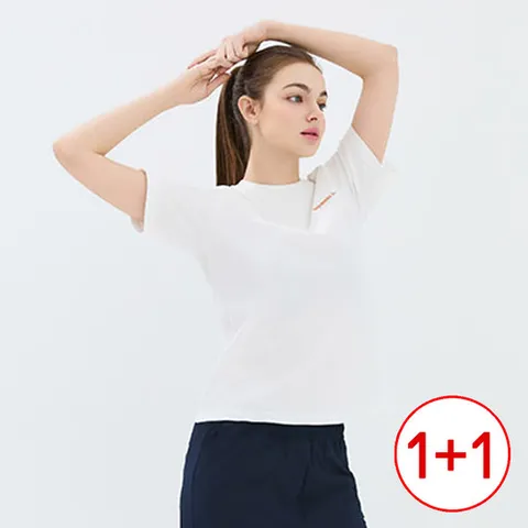 [머렐] 여성 스탠다드핏 기능성 반팔 티셔츠(1+.1) (D5SS201WWHT-K+D5SS201WWHT-K)