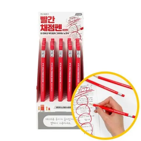 [문구/오피스] 1000 2.6mm 빨간 채점펜 30개입 1박스-학교 학원 시험지 채점 필기구