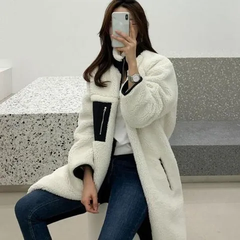 여성패딩여성점퍼 롱 양털 후리스 코트 겨울 여성점퍼 오버핏 박스핏