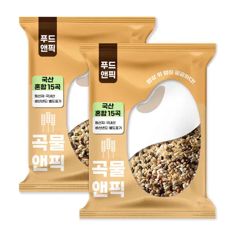 곡물앤픽 국산 15곡 혼합잡곡 10kg(5kg+5kg) 잡곡쌀 혼합곡