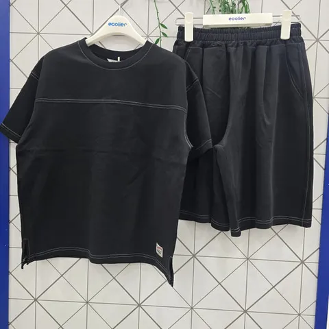 [에꼴리에]에꼴리에 주니어 5부 배색 스티치 쿨 양면티세트 26B0