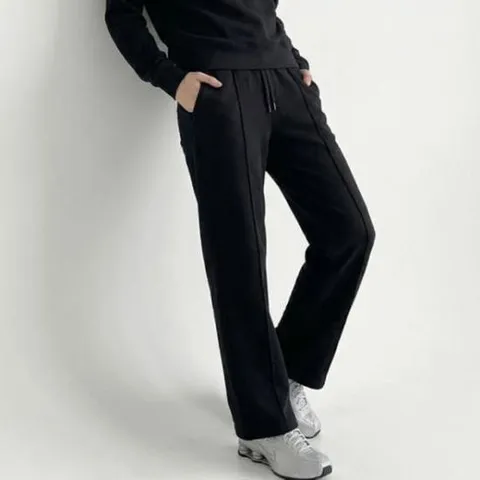 [옷은날개] 여성 무지 맨투맨 티셔츠 와이드 핀턱 밴딩 팬츠 세트