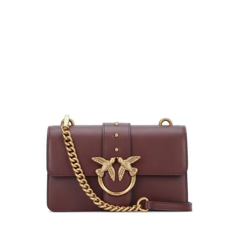 핀코 여성 버건디 Love 미니 플랩 크로스백 105856A0F1 R49Q