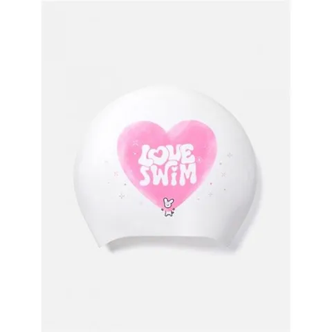 배럴 빅 하트 롱헤어 스윔 캡 화이트 B6SUASC015WHT 400893
