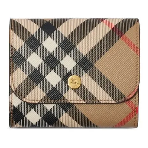 버버리 체크 코인 카드지갑 8092726 B9368 SAND IP CHECK