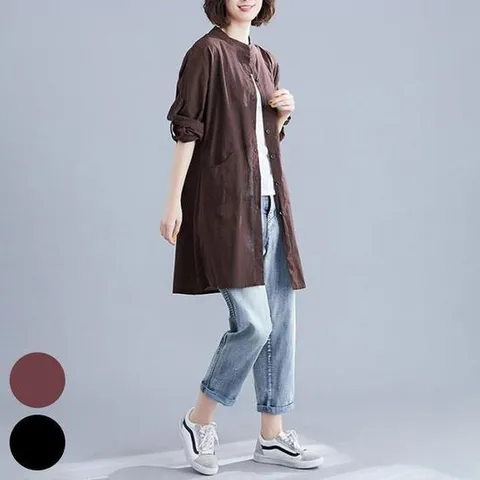 [강물처럼]빅사이즈사랑해요 J710L407 데일리린넨여자롱남방 NT