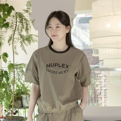 여성 여름 밴딩 라운드 티셔츠 빅사이즈 엄마옷 외출 운동복