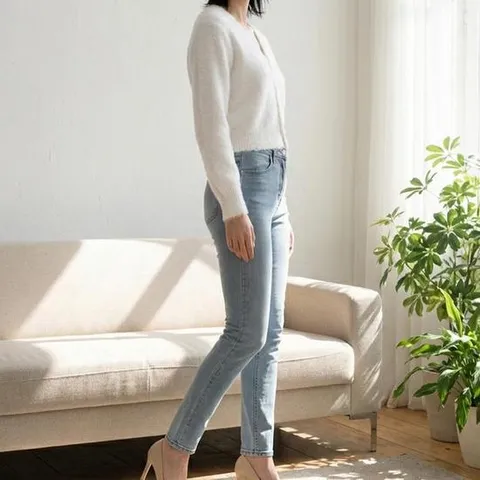 [디자이어로즈][디자이어로즈] 여자 브이넥 니트 크롭 모헤어가
