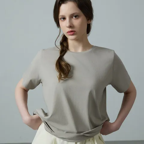 [레슈엠] 수피마 코튼 베이직 티셔츠