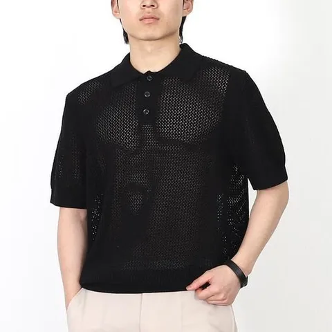 [멋난놈]남자 반팔 여름 니트 펀칭 카라 라운드 (36383748A)