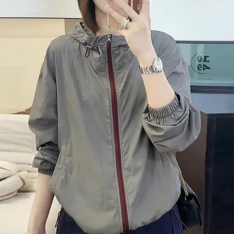 [프리티 글라라]여성 여름 경량 바람막이 자켓  간절기 후드 점