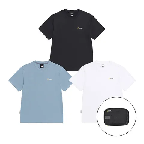 내셔널지오그래픽 N265UPA910 유니 메이스 기능성 2PACK 반팔 티셔츠 4종택1