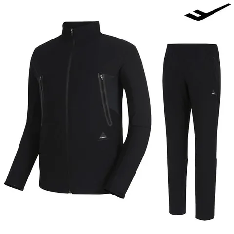 [ AK백화점 ][프로스펙스] 공용 TM 트리코트 풀집업 TR 상 하 트레이닝 세트 블랙