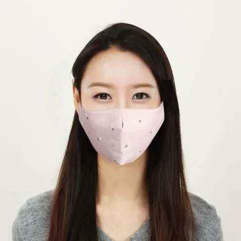 입체마스크 먼지차단마스크 다회용 필터 면마스크(핑크) 빨아쓰는