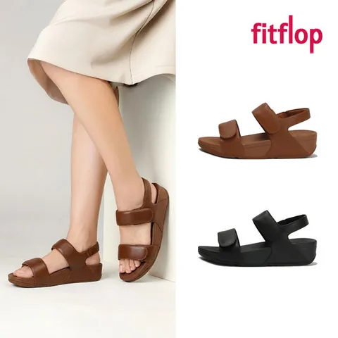 핏플랍 샌들 루루 어드저스터블 레더 백 스트랩 여성 라이트 탄/블랙 2종택1