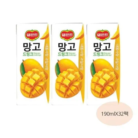 델몬트주스 델몬트 과즙주스 망고 190mlx32팩