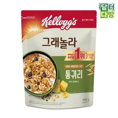 아침식사대용 켈로그 통귀리 그래놀라 시리얼 500g