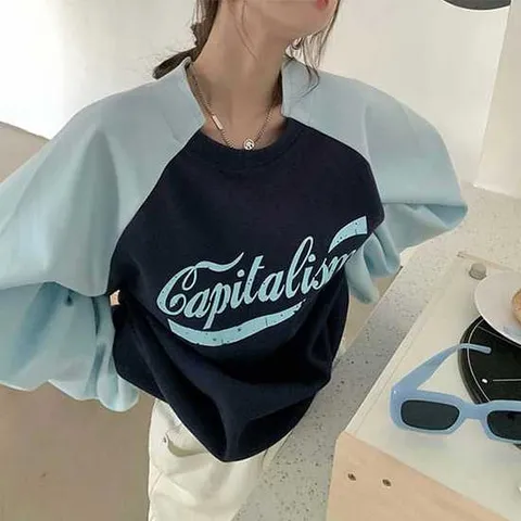 슈팅스타 / 캐주얼 프린팅 루즈핏 맨투맨 723752