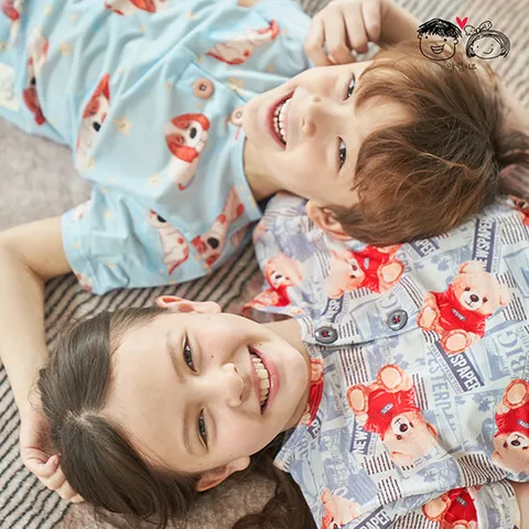 NEW 알럽키즈 쿨 아이스 주니어 아동 5부 잠옷 실내복 내의 파자마 홈웨어 상하세트