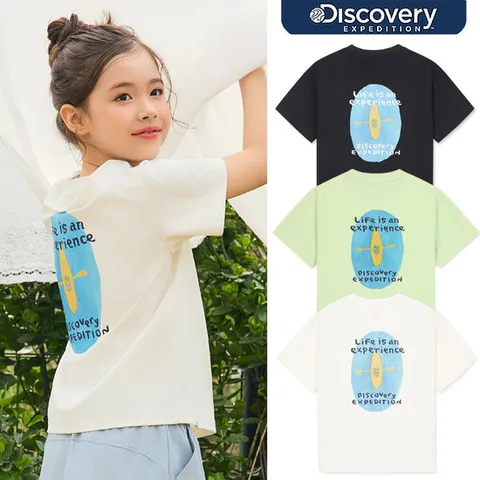 [ 롯데백화점 ][택가55,000원]디스커버리키즈 DKRS55053 키즈 콜라보 그래픽(백) 반팔티셔츠