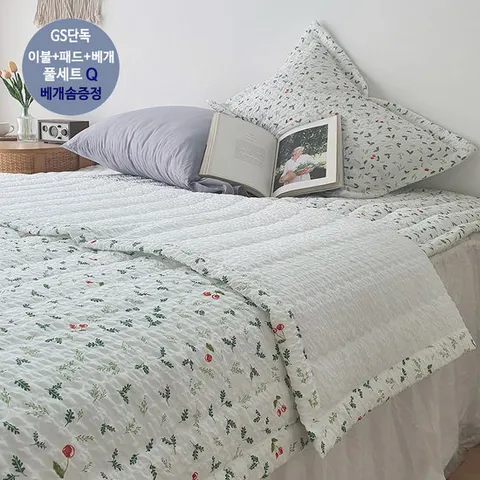 [5%더블쿠폰][베개솜증정]룸마이룸 로지 시어서커 여름 누빔 이불 패드 세트 Q
