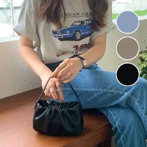 미니손가방 러블리 여성 셔링 주름 미니 크로스 토트백 가방