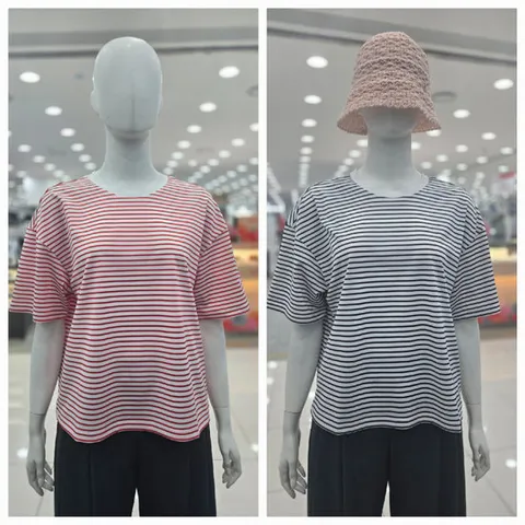 [밀레]여성LD 노라 스트라이프티셔츠 MLVUT667_GN