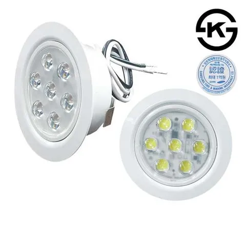 건식진성 2W 주광색 7LED 가구매입등 지름7cm 다운라이트 가구등 가구매입 매입등