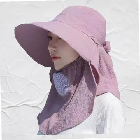여성 자외선 차단 모자 넓은 챙 캠핑용 햇빛가리개