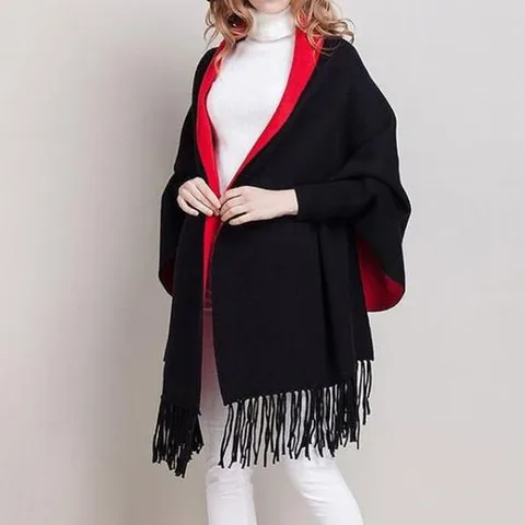 [JED] 블랙레드숄 블랙레드 망토숄 어깨숄 가디건 185cm 185cm어깨망토