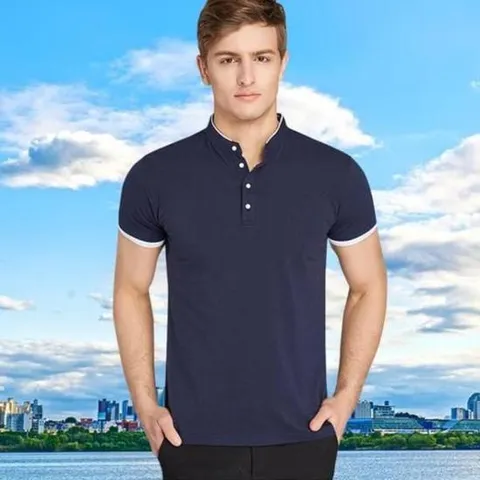 골프복 차이나 발팔 카라 티셔츠 남성 여름 무지 골프웨어