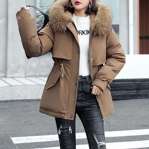 여성 3컬러 부드러운 슬림라인 안감퍼 후드 패딩점퍼